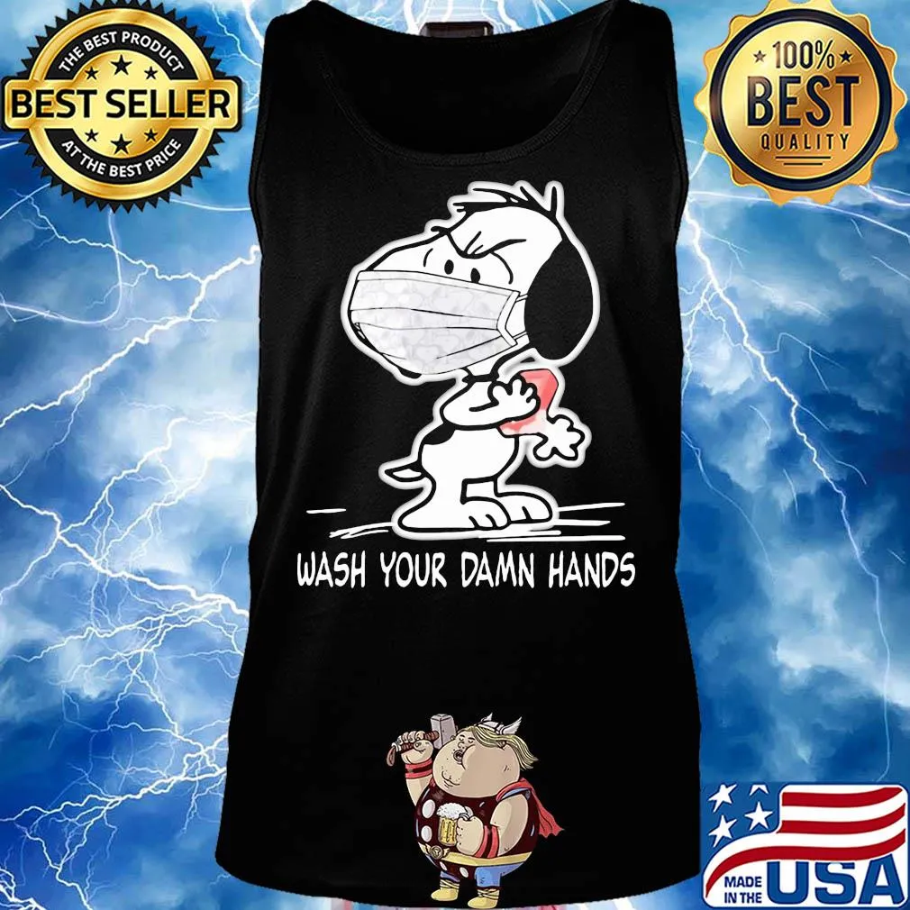 Snoopy wash your damn hands mask s Tank top
