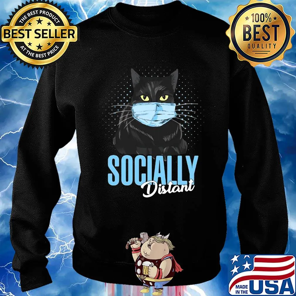 Socially Distant Black Cat mask s Sweater