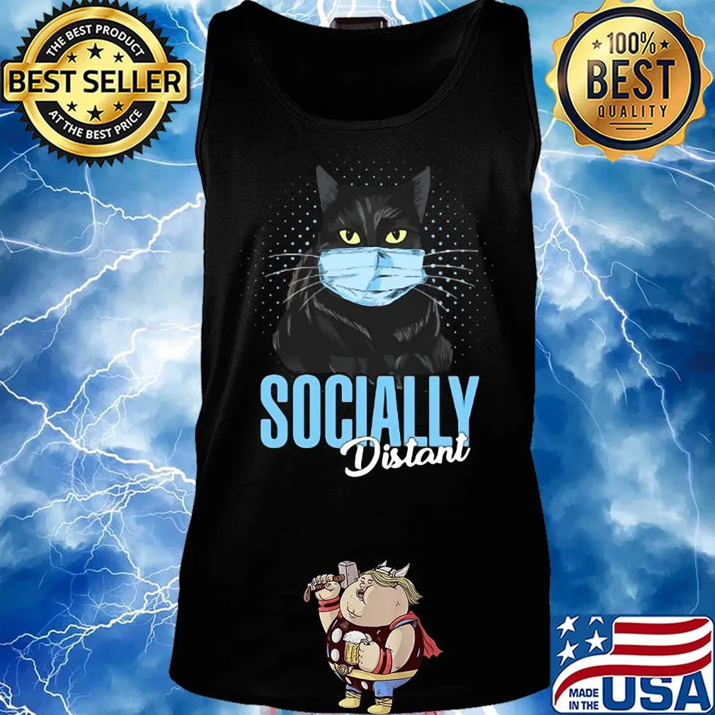 Socially Distant Black Cat mask s Tank top