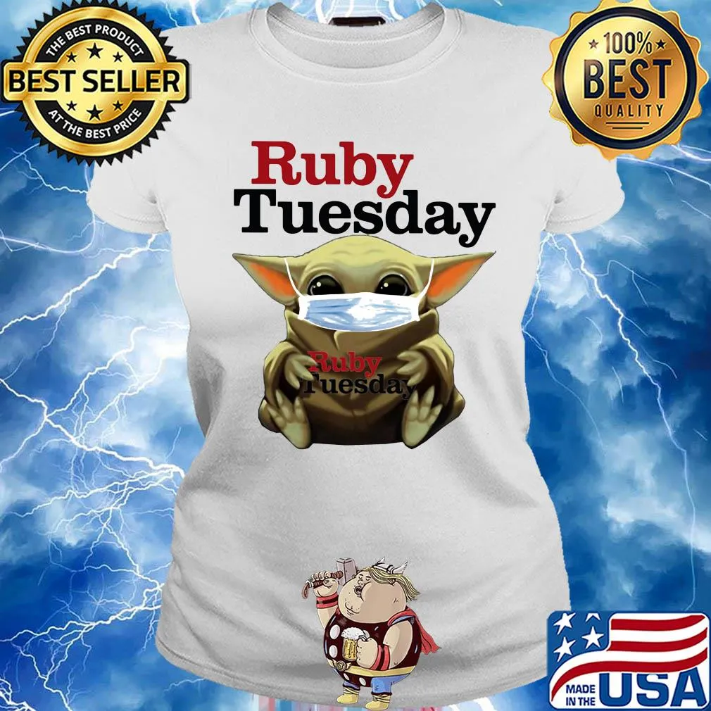 Star wars baby yoda mask hug ruby tuesday covid-19 s Ladies tee