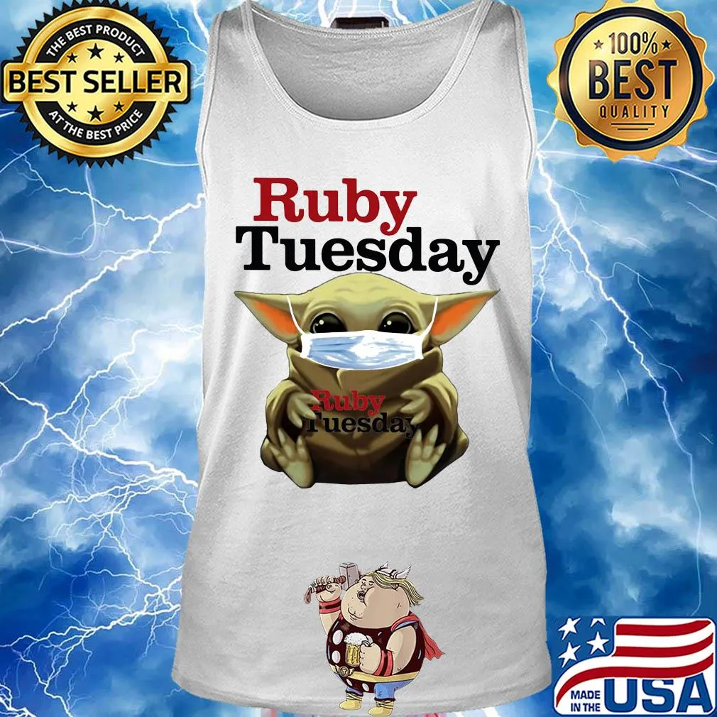 Star wars baby yoda mask hug ruby tuesday covid-19 s Tank top