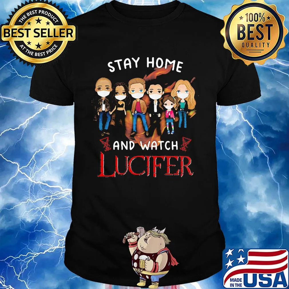Stay home and watch lucifer characters chibi mask covid-19 shirt