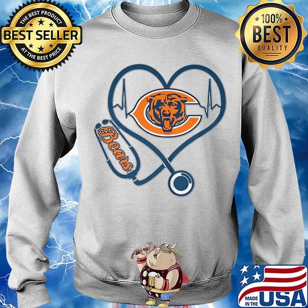 Stethoscope heart beat Chicago Bears s Sweater