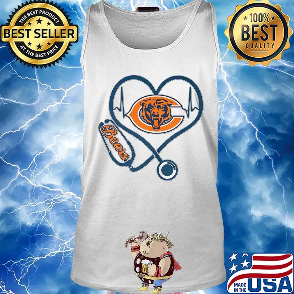 Stethoscope heart beat Chicago Bears s Tank top