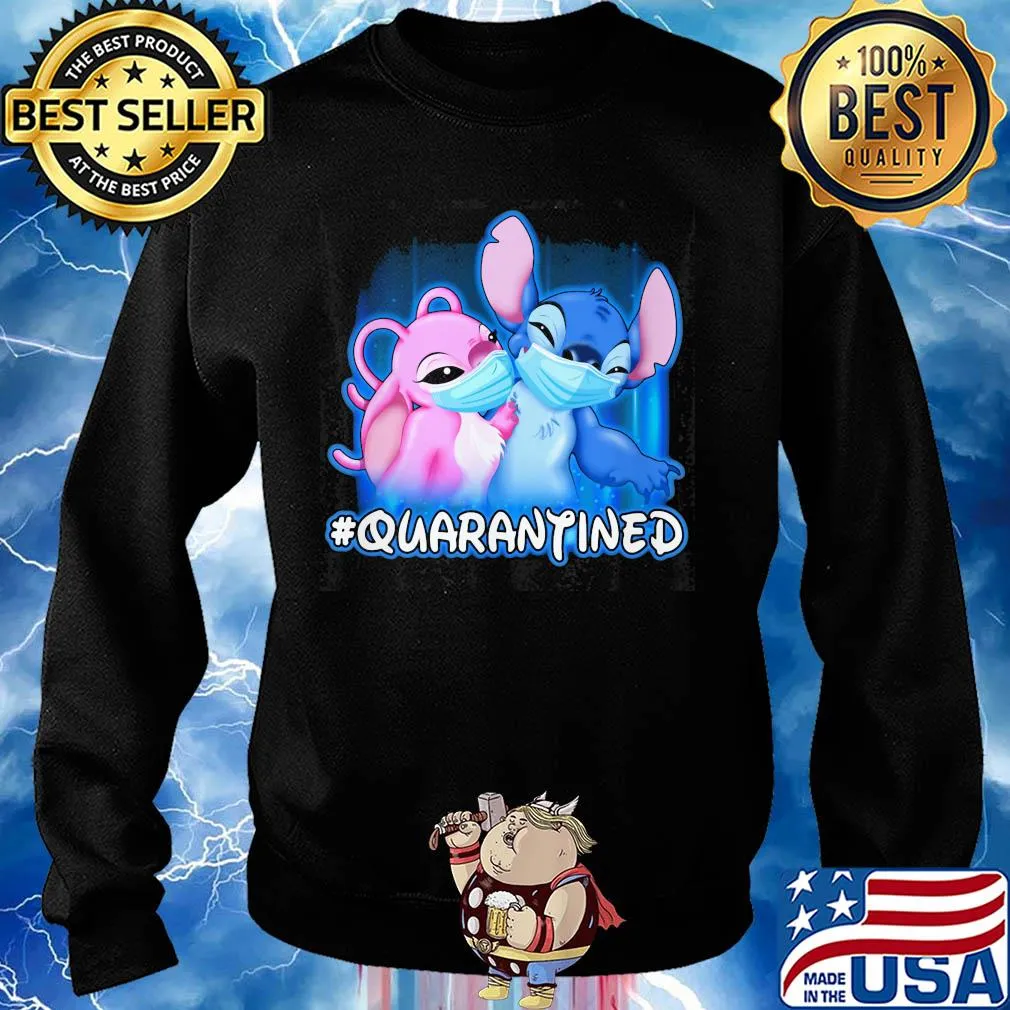 Stitch And Angel quarantined Disney mask Covid-19 s Sweater