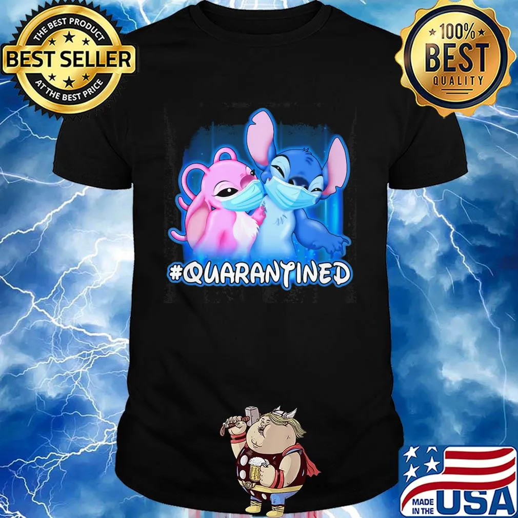 Stitch And Angel quarantined Disney mask Covid-19 shirt