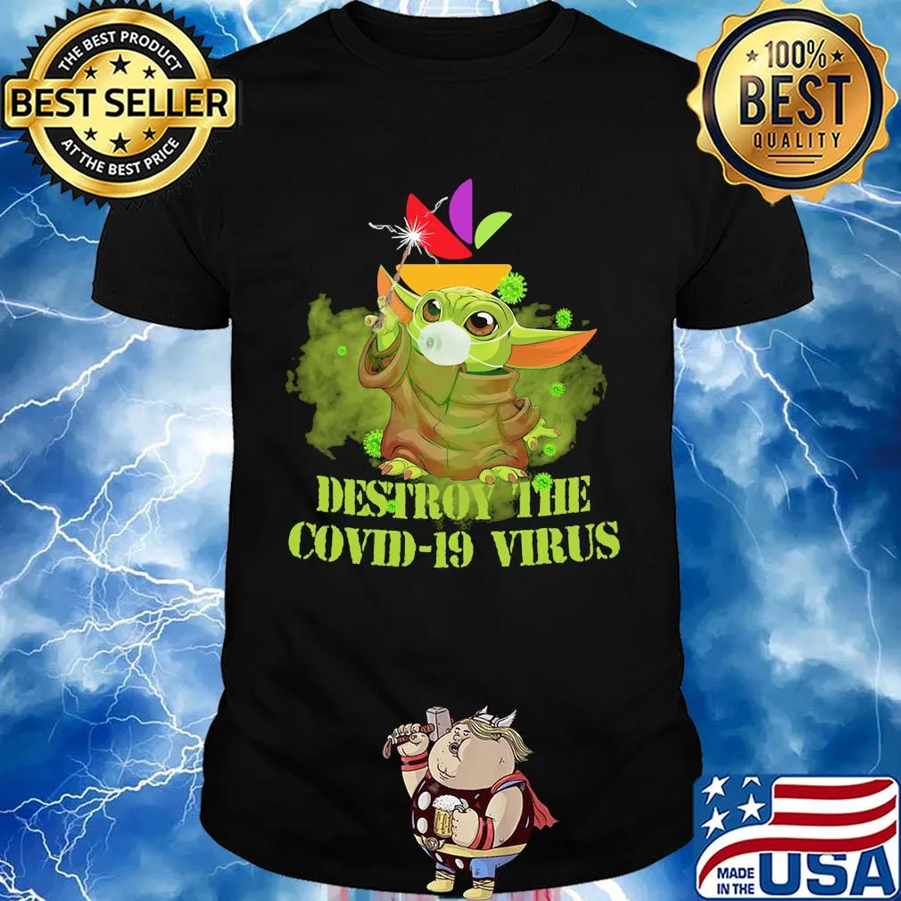 Stop & shop baby yoda destroy the covid-19 virus shirt