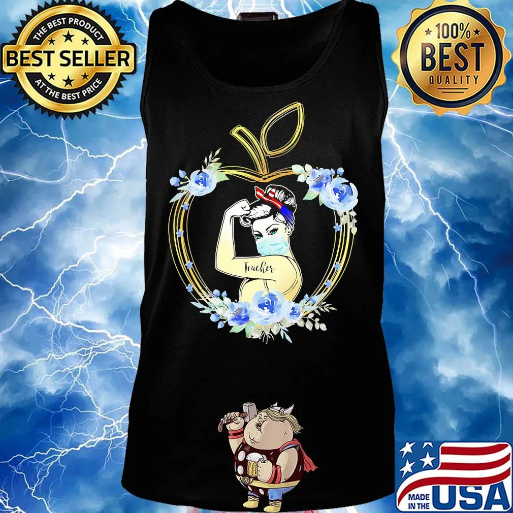 Strong woman tattoos teacher apple flowers s Tank top