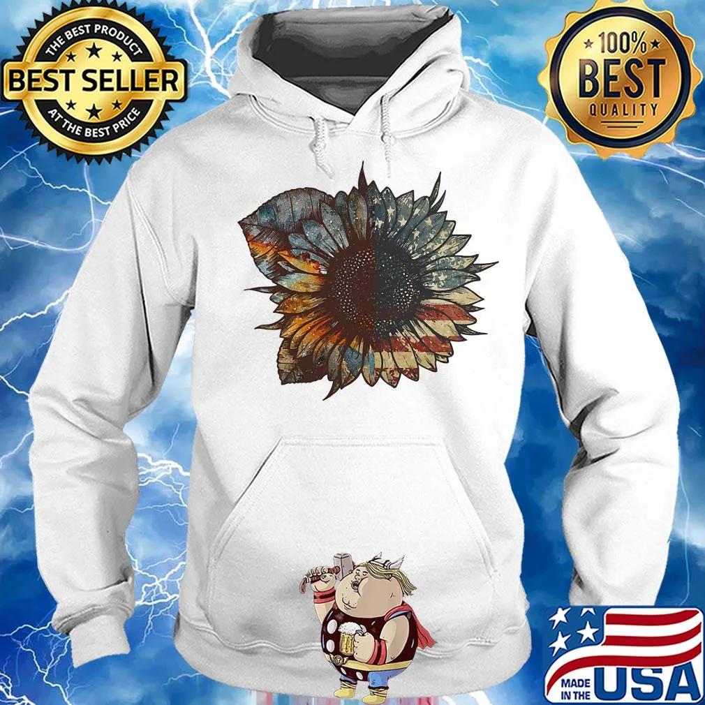 sunflower American flag veteran s Hoodie