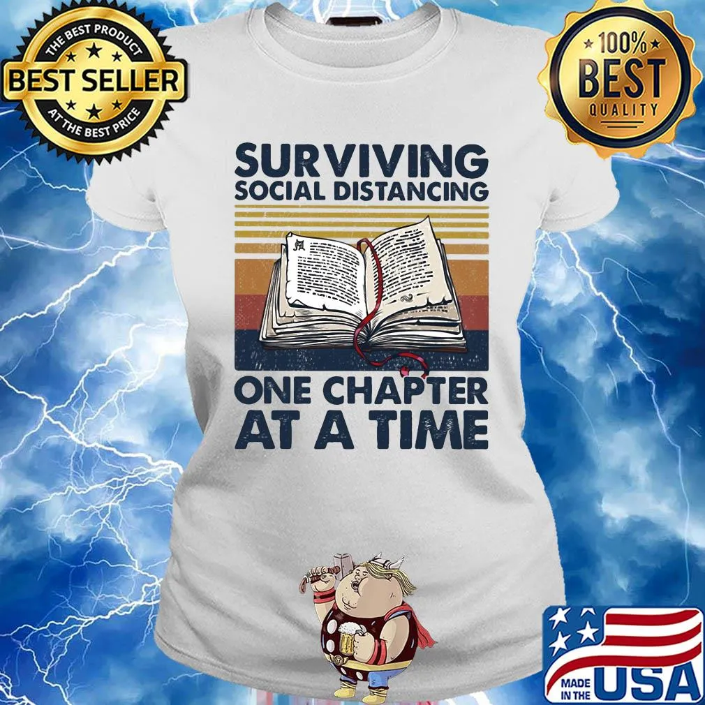 Surviving social distancing one chapter at a time book vintage s Ladies tee