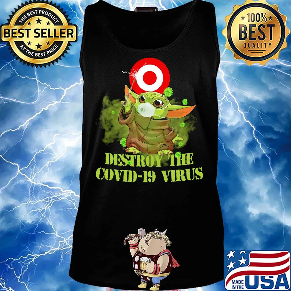 Target circle bullseye baby yoda destroy the covid-19 virus s Tank top
