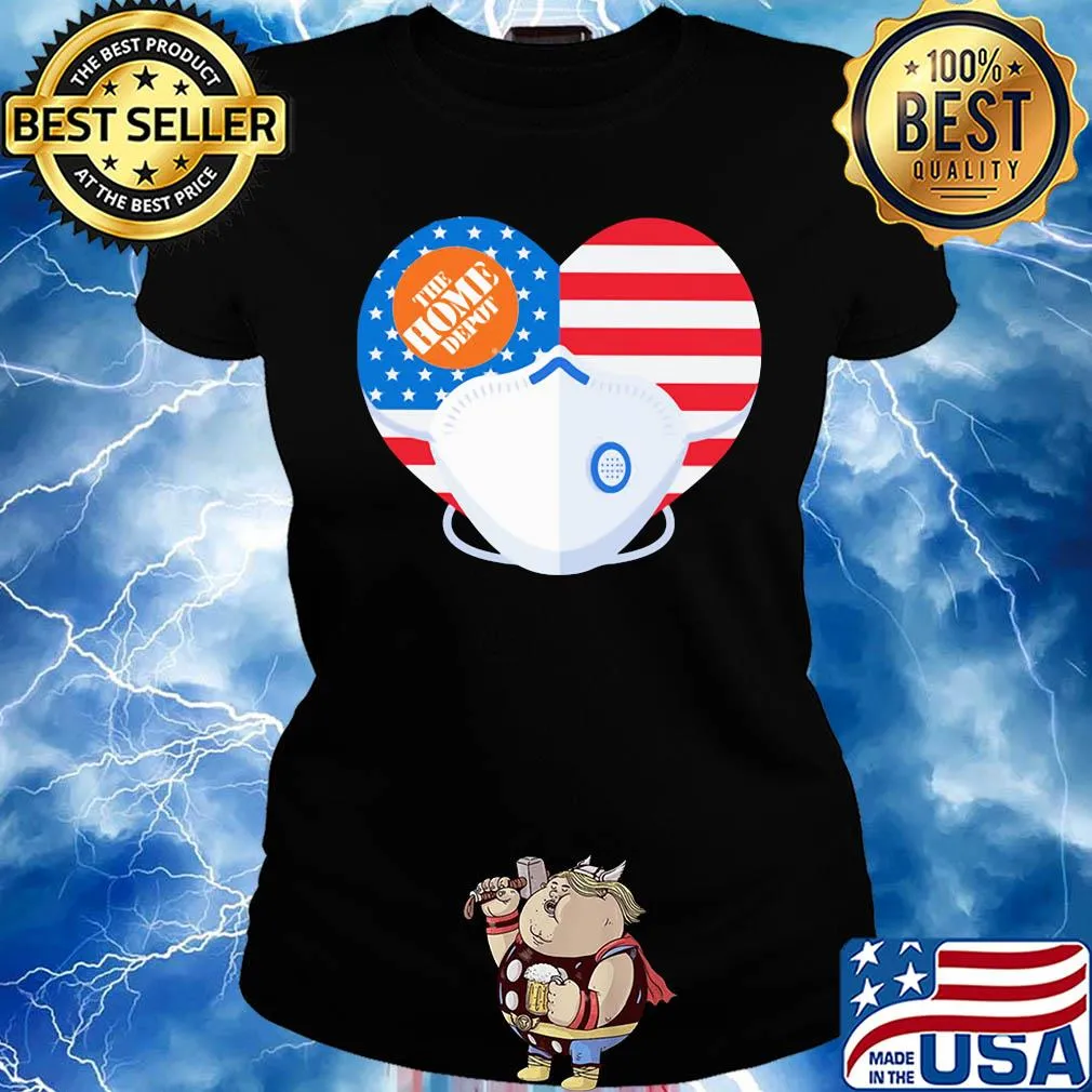 The home depot American flag veteran flag mask s Ladies tee