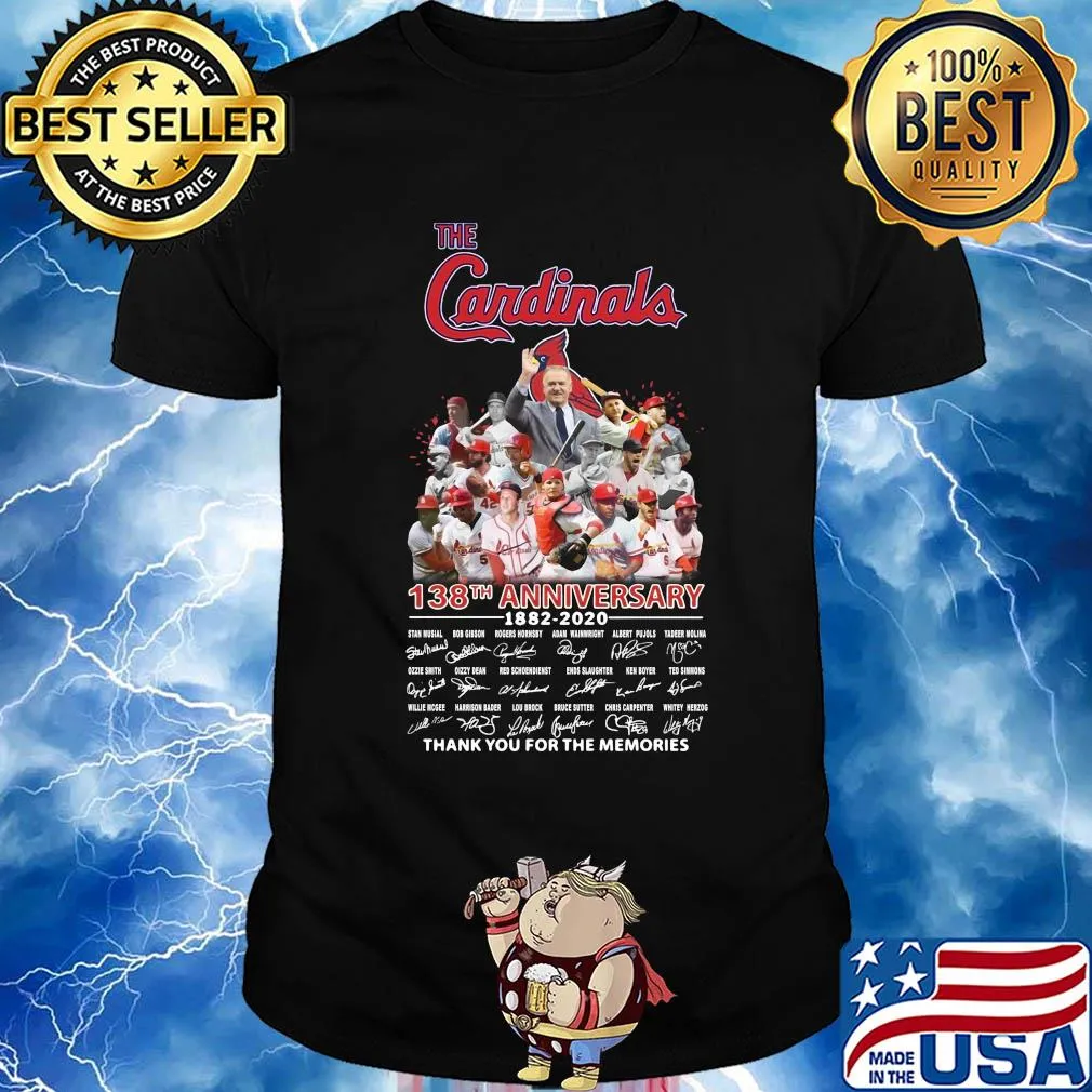 The St. Louis Cardinals 138th anniversary 1882-2020 signatures thank you for the memories shirt