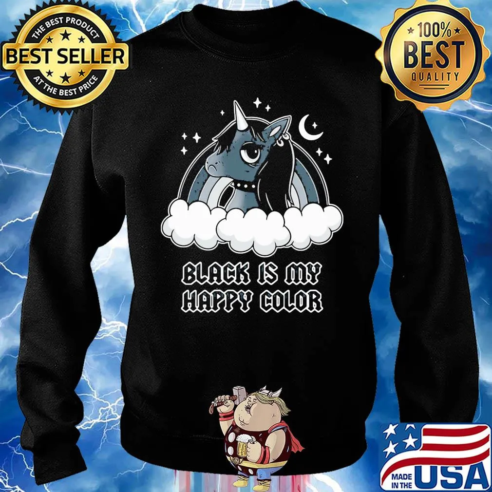 Unicorn black is my happy color s Sweater