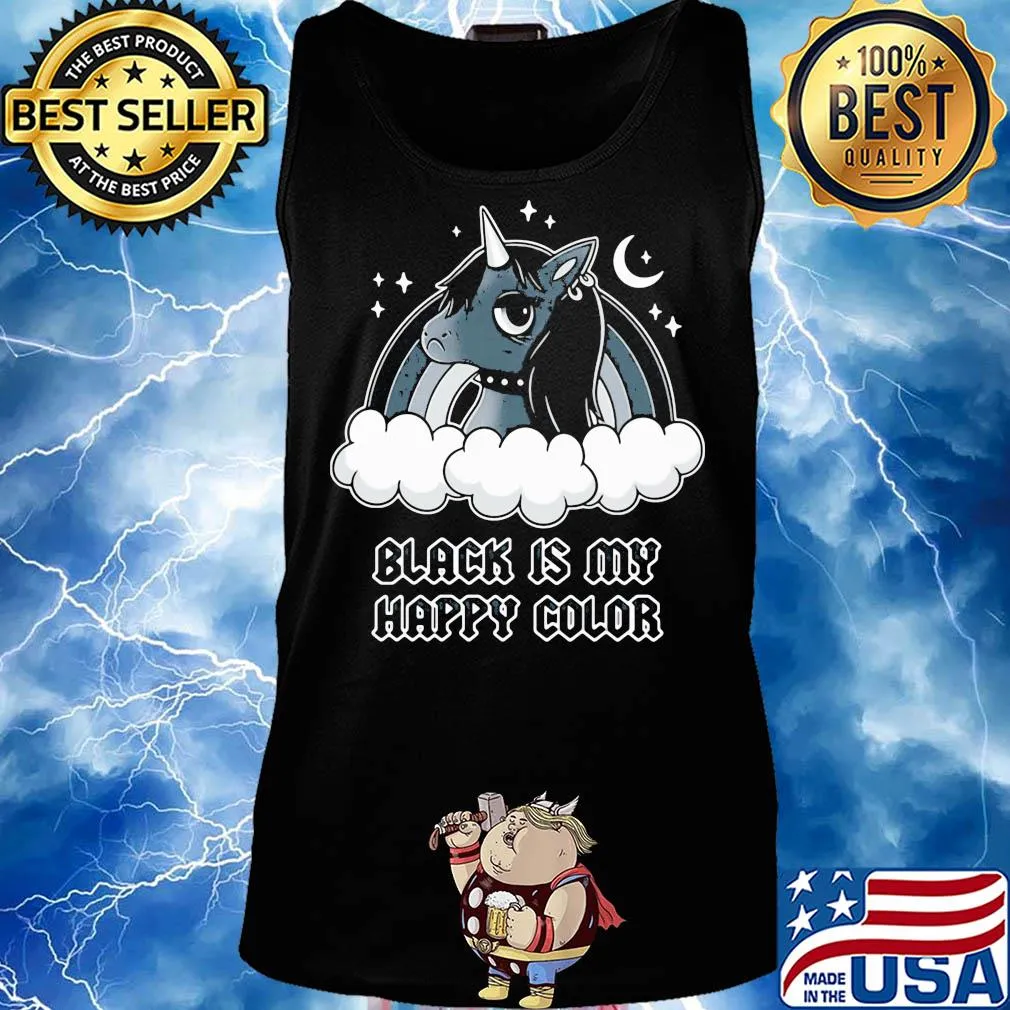Unicorn black is my happy color s Tank top