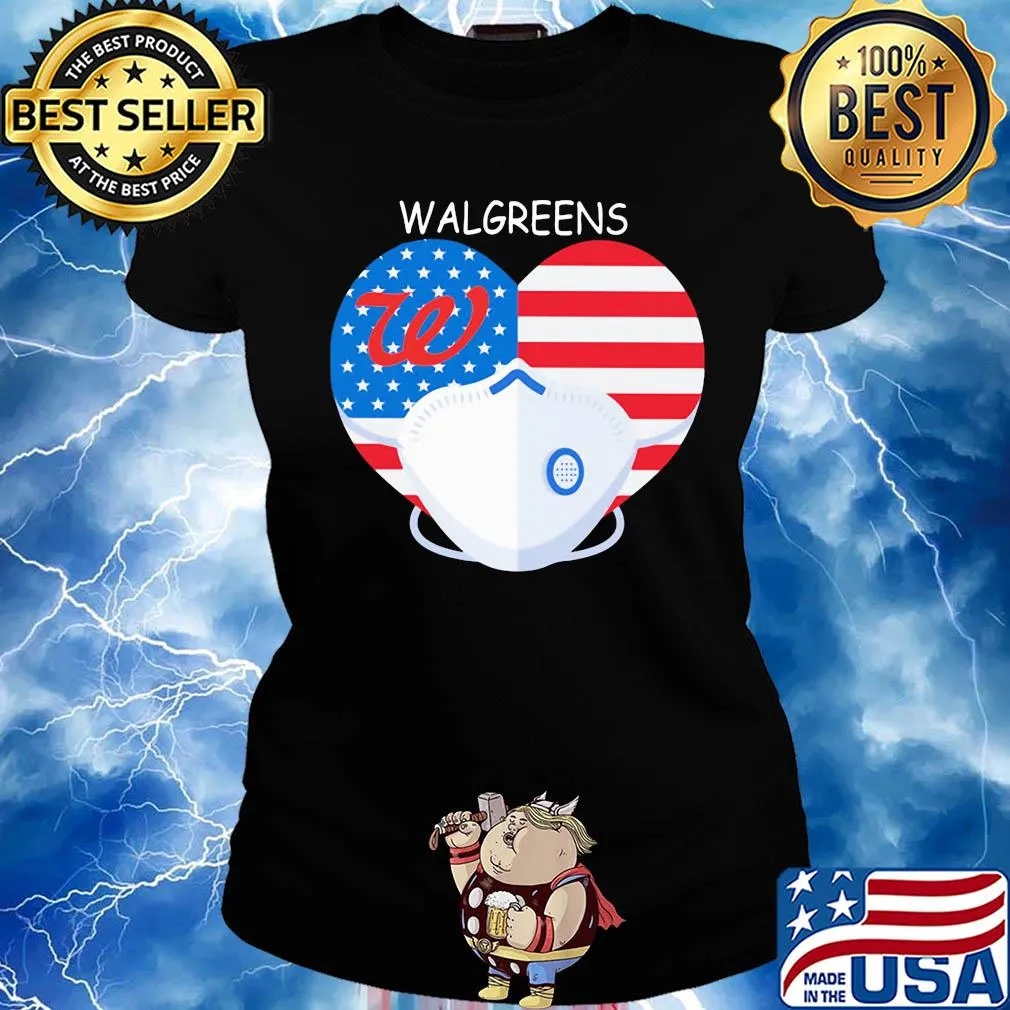 Walgreens American flag veteran flag mask s Ladies tee