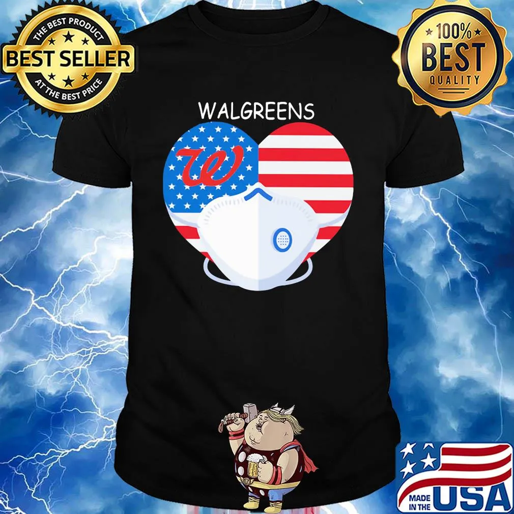 Walgreens American flag veteran flag mask shirt