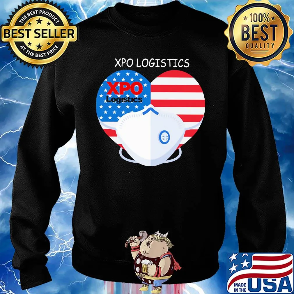 XPO logistics heart mask American flag veteran s Sweater