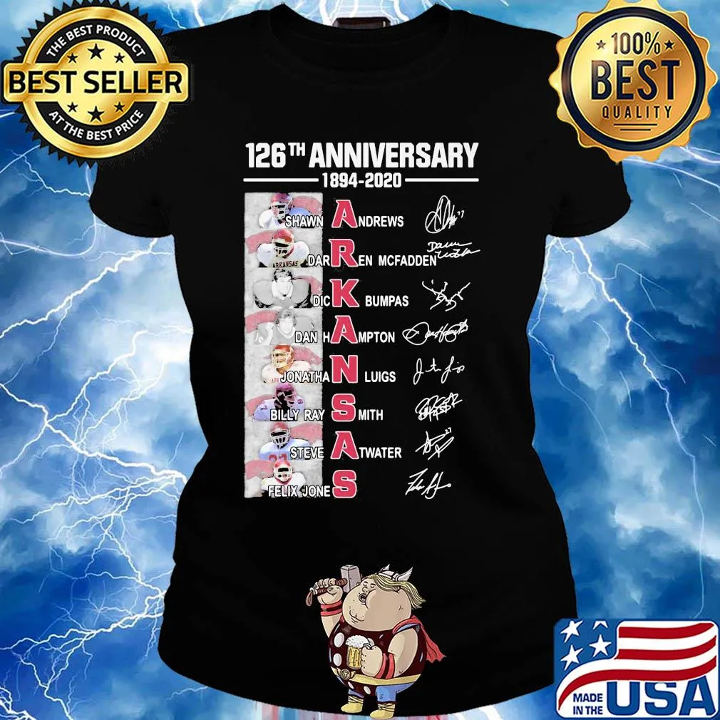 126th anniversary 1894 2020 arkansas razorbacks football team signatures s Ladies tee