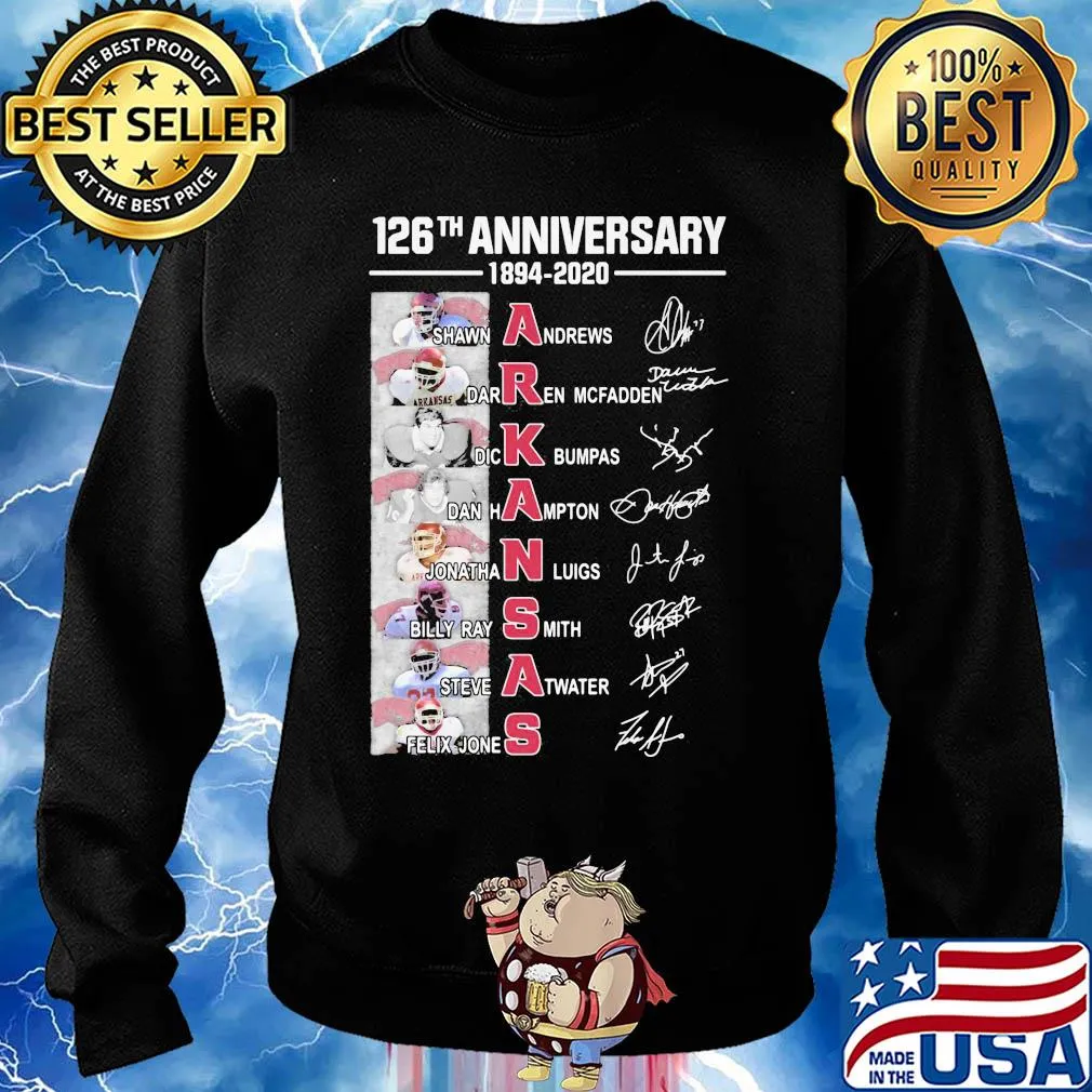 126th anniversary 1894 2020 arkansas razorbacks football team signatures s Sweater