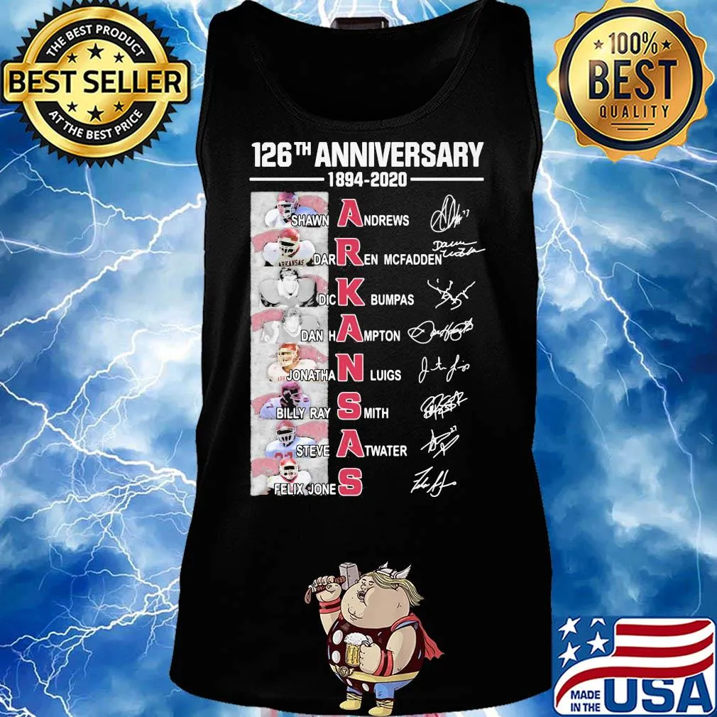 126th anniversary 1894 2020 arkansas razorbacks football team signatures s Tank top