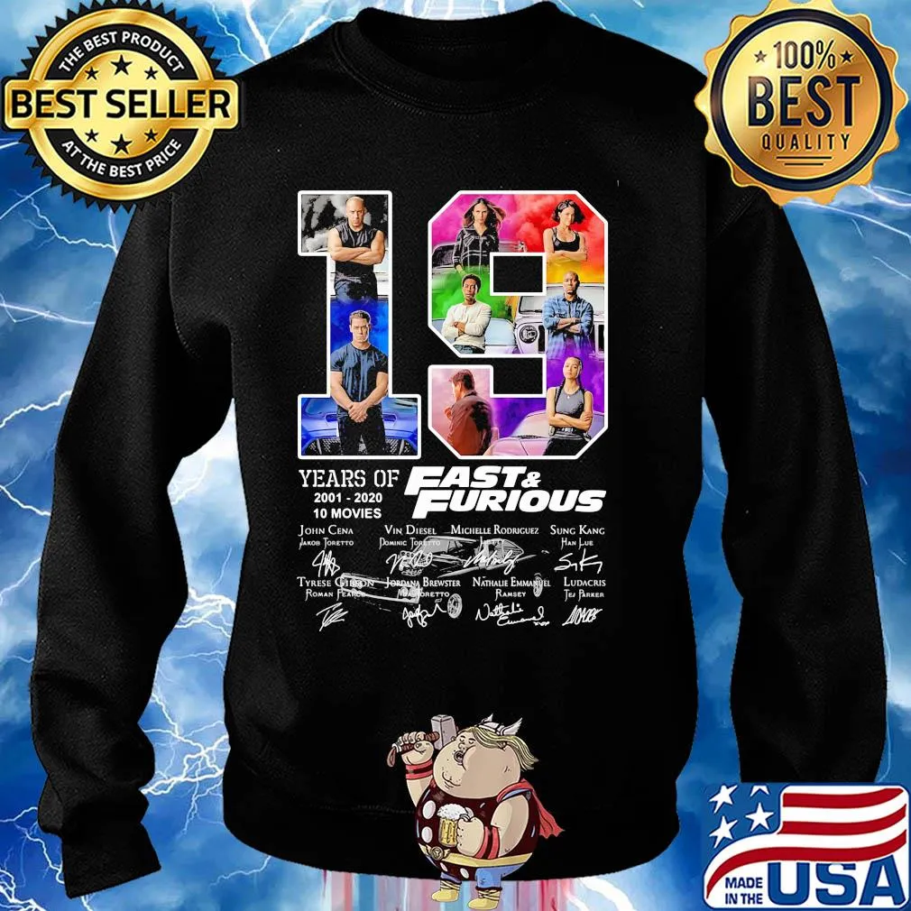 19 years of 2001 2020 10 movies fast and furious car signatures s Sweater
