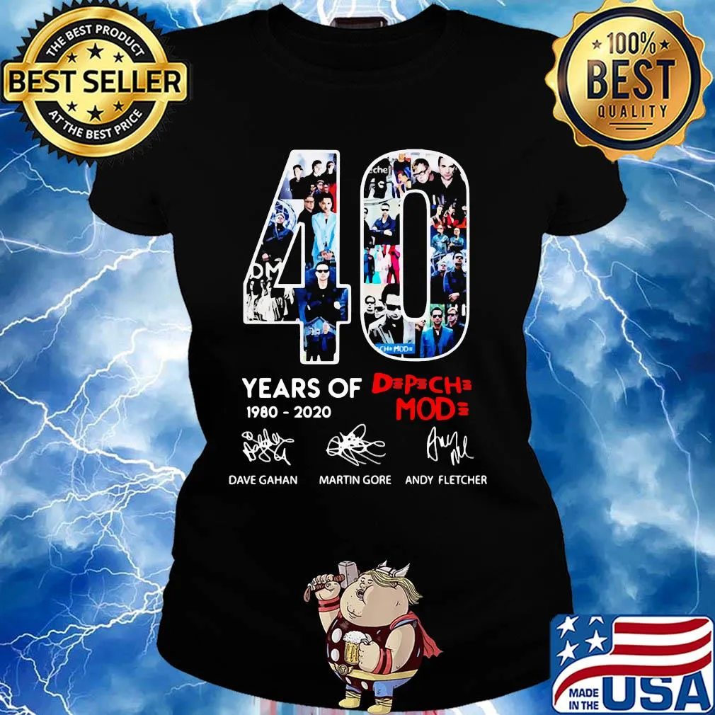 40 years of 1980 2020 depeche mode band signatures s Ladies tee