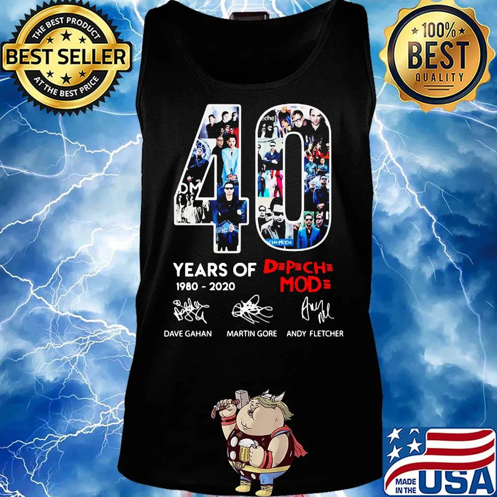 40 years of 1980 2020 depeche mode band signatures s Tank top