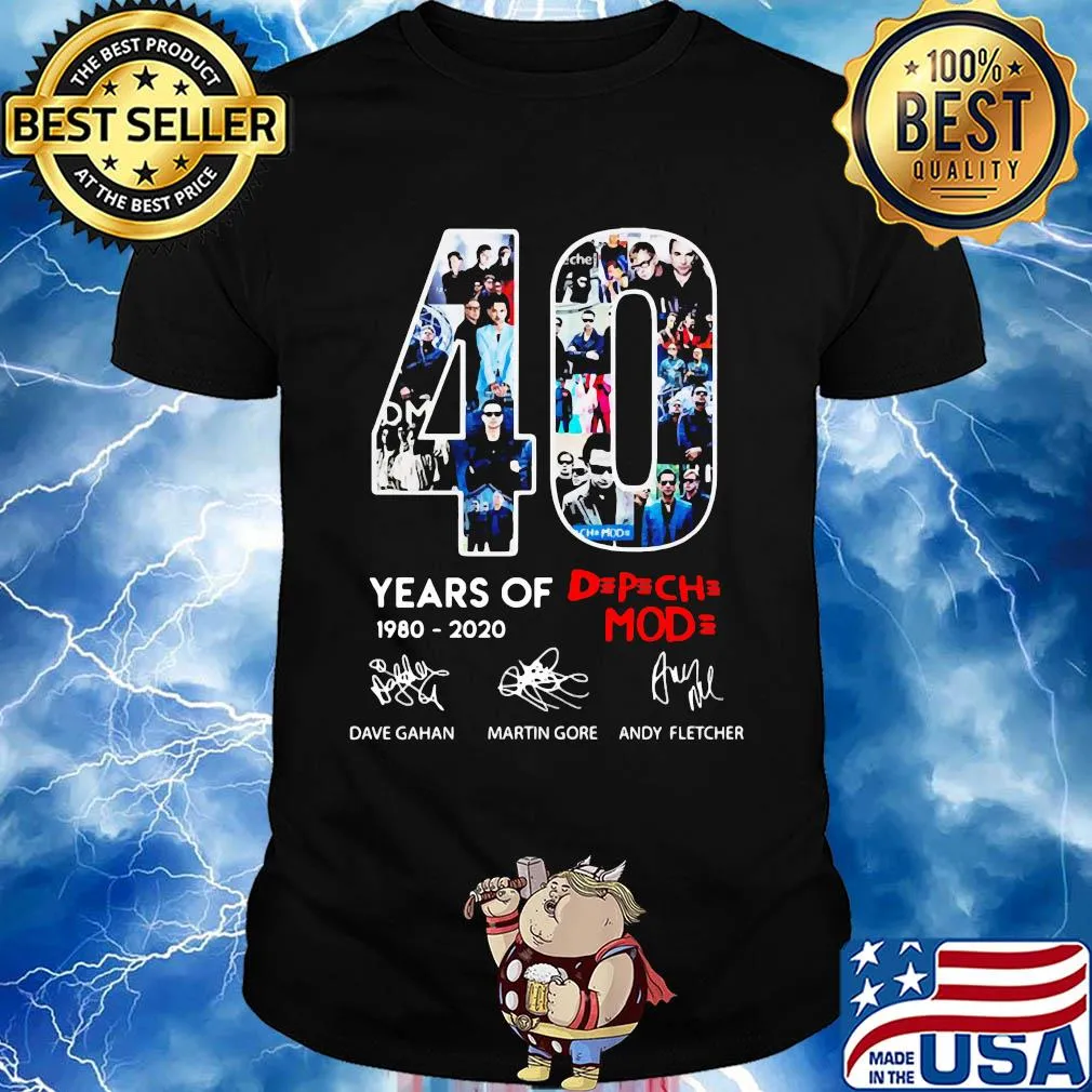 40 years of 1980 2020 depeche mode band signatures shirt