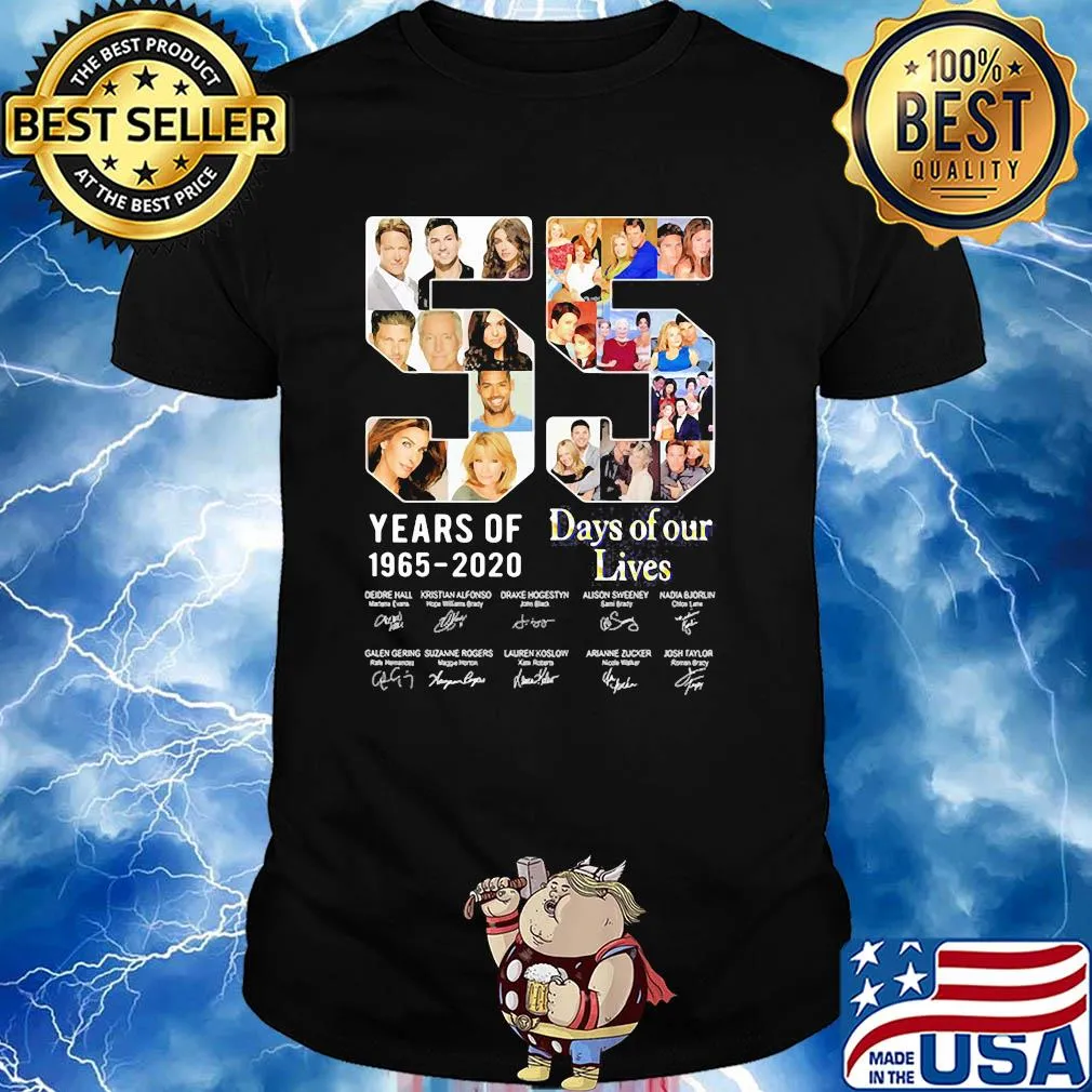 55 years of 1965 2020 days of our lives characters signatures shirt