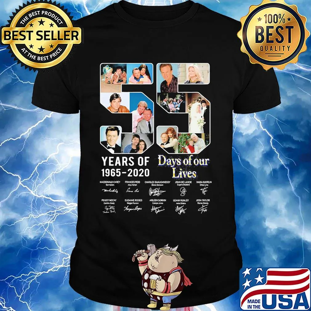 55 years of 1965 2020 days of our lives thank you for the memories signatures shirt