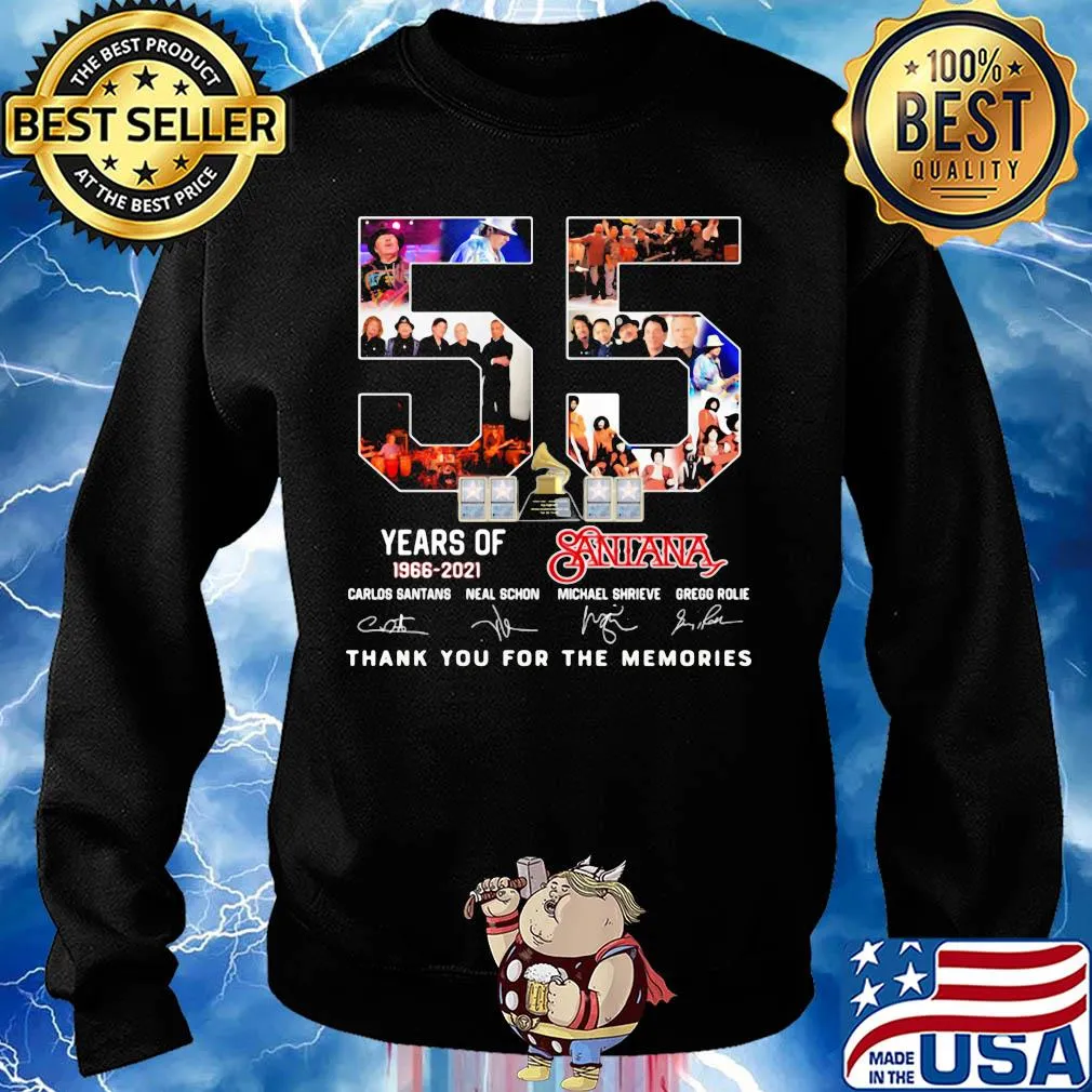 55 years of 1966 2021 Santana thank you for the memories signature s Sweater