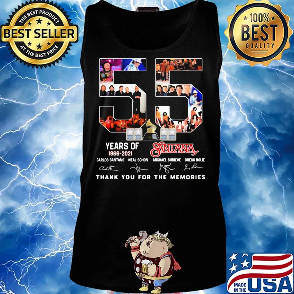 55 years of 1966 2021 Santana thank you for the memories signature s Tank top