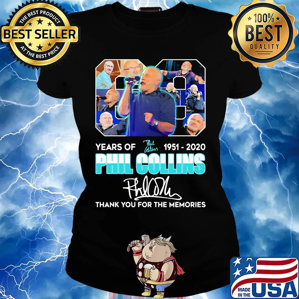 69 years of 1951 2020 phil collins thank you for the memories signature s Ladies tee