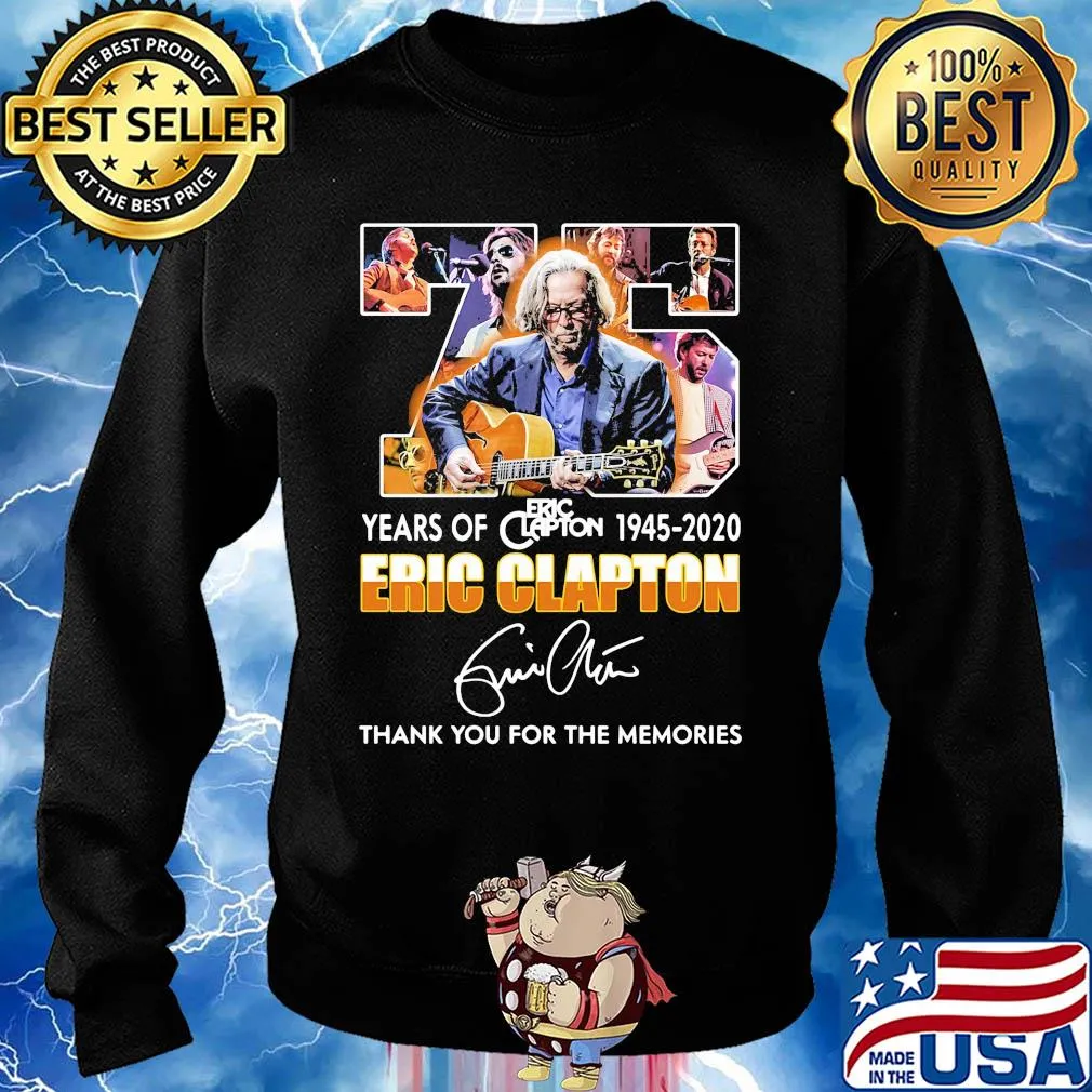 75 years of 1945 2020 eric clapton thank you for the memories signature s Sweater