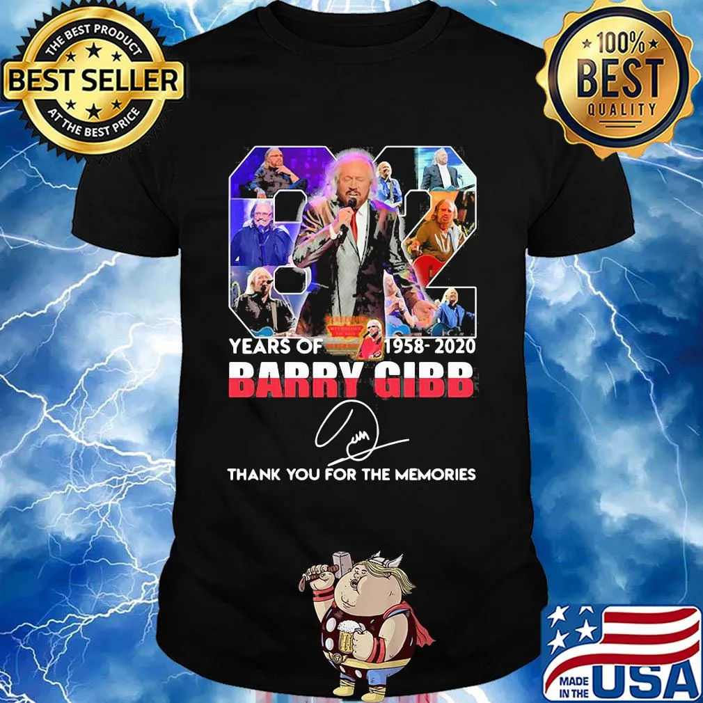 82 years of 1958 2020 barry gibb thank you for the memories signature shirt