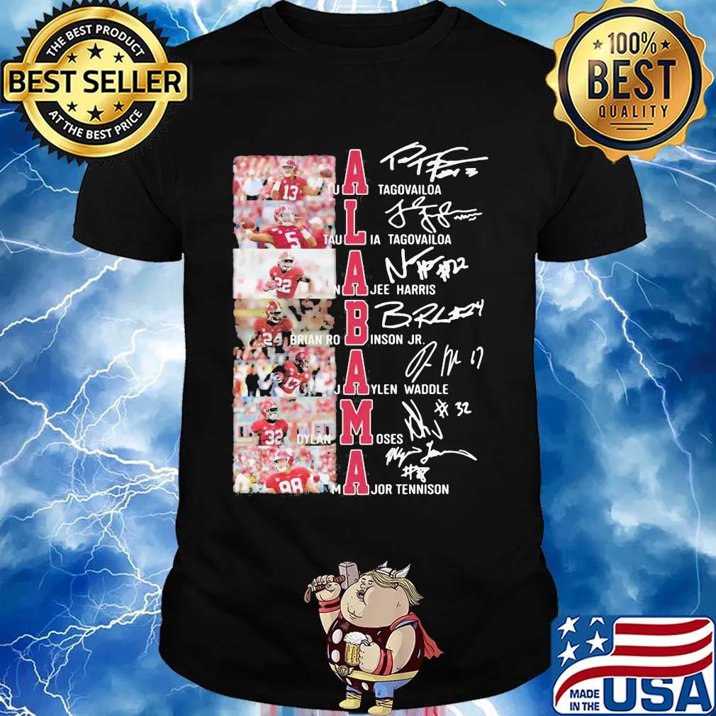 Alabama crimson tide football team players signatures shirt
