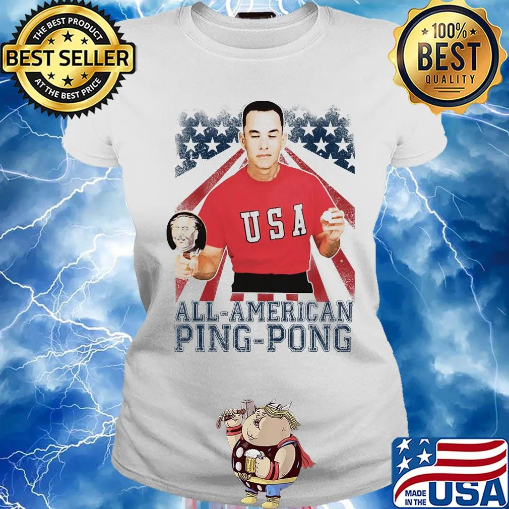 All American ping pong American flag veteran Independence Day s Ladies tee