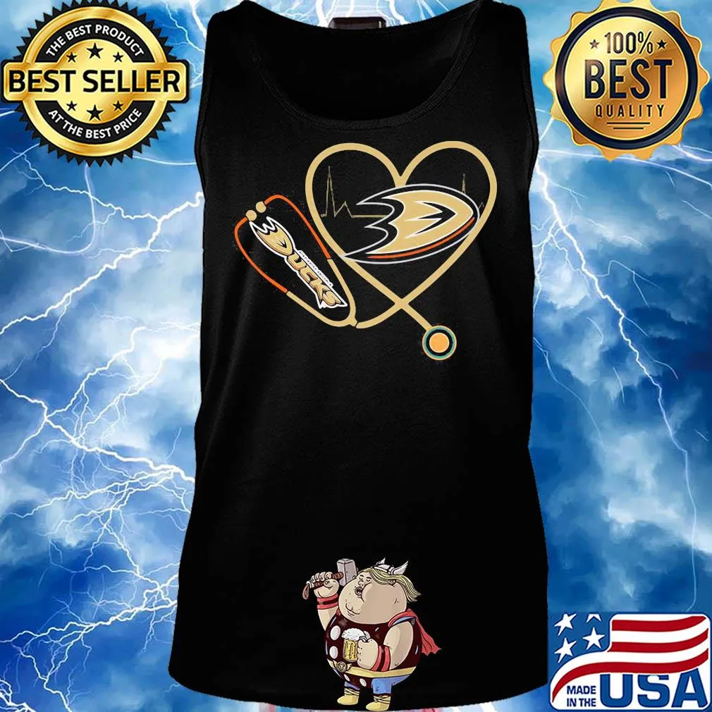 Anaheim ducks hockey stethoscope heart s Tank top