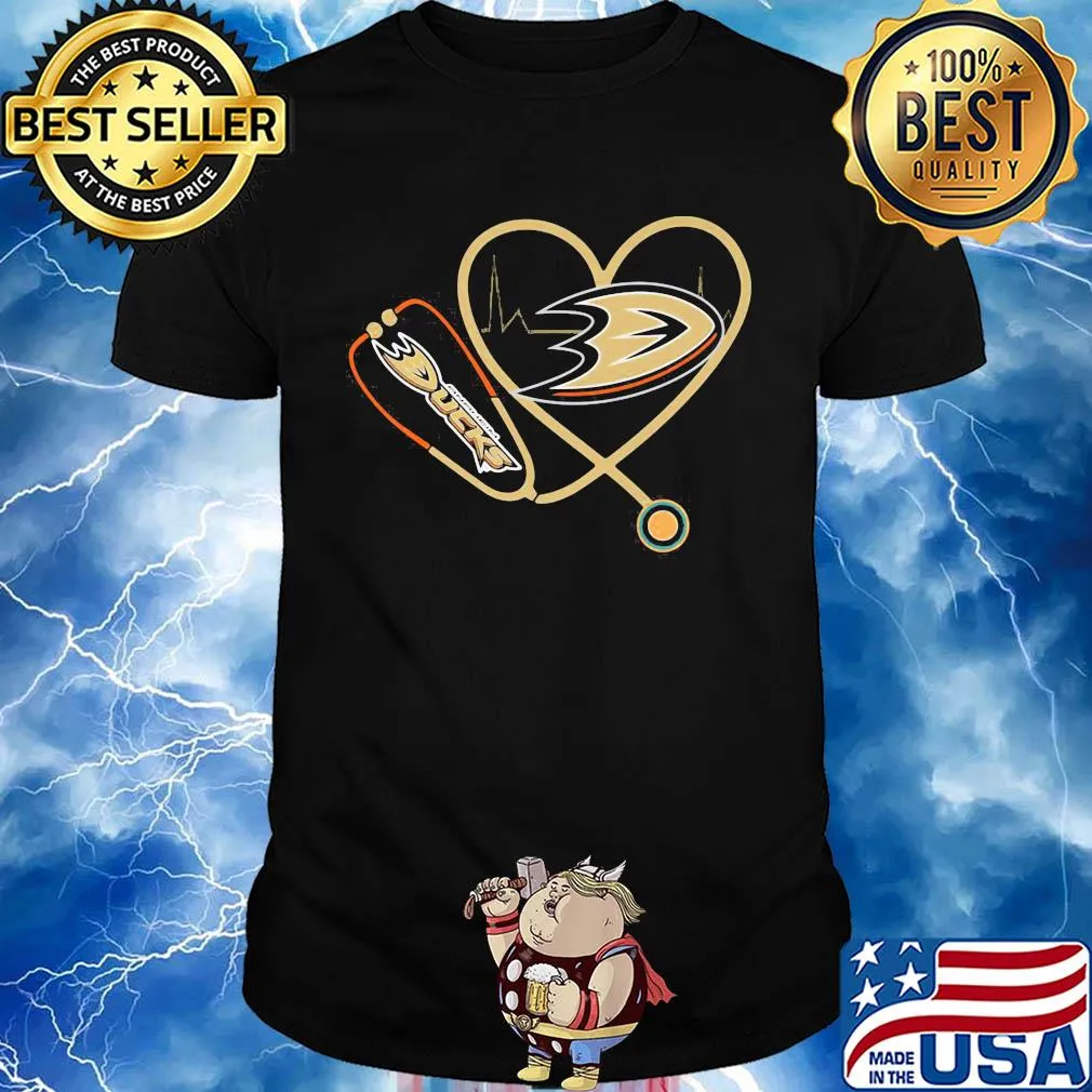 Anaheim ducks hockey stethoscope heart shirt