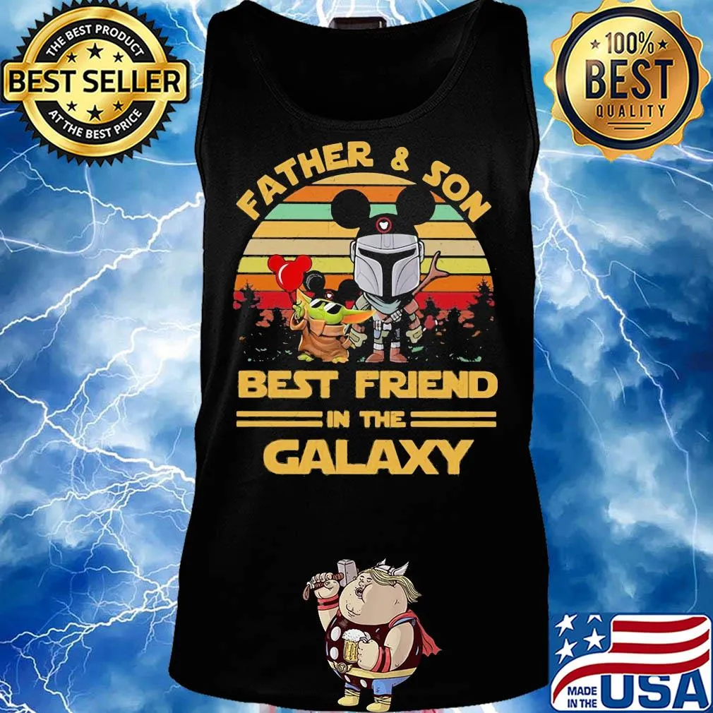 Baby yoda and darth vader holding balloon mickey mouse father and son best friends in the galaxy vintage s Tank top