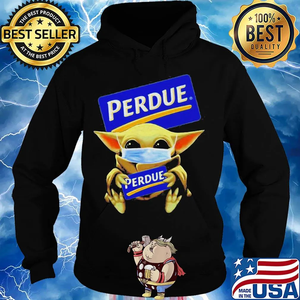 Baby Yoda face mask hug Perdue s Hoodie