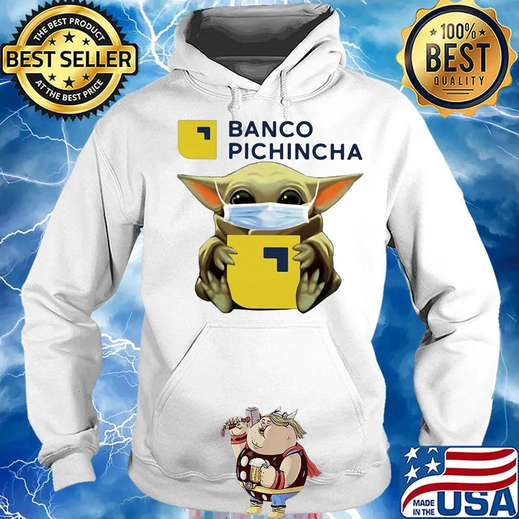 Baby Yoda hug Banco Pichincha mask s Hoodie
