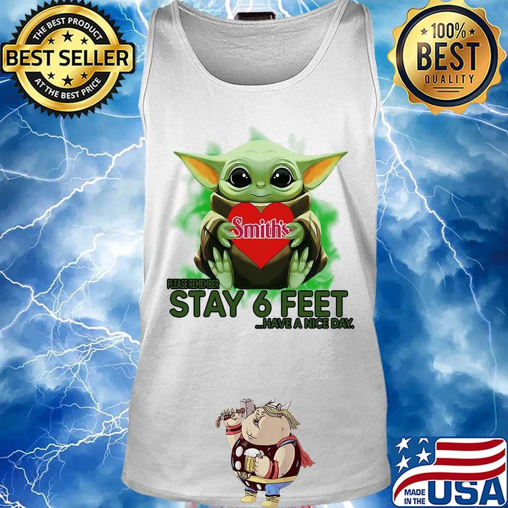 Baby Yoda hug Smiths Food and Drug please stay 6 feet Have a nice day s Tank top