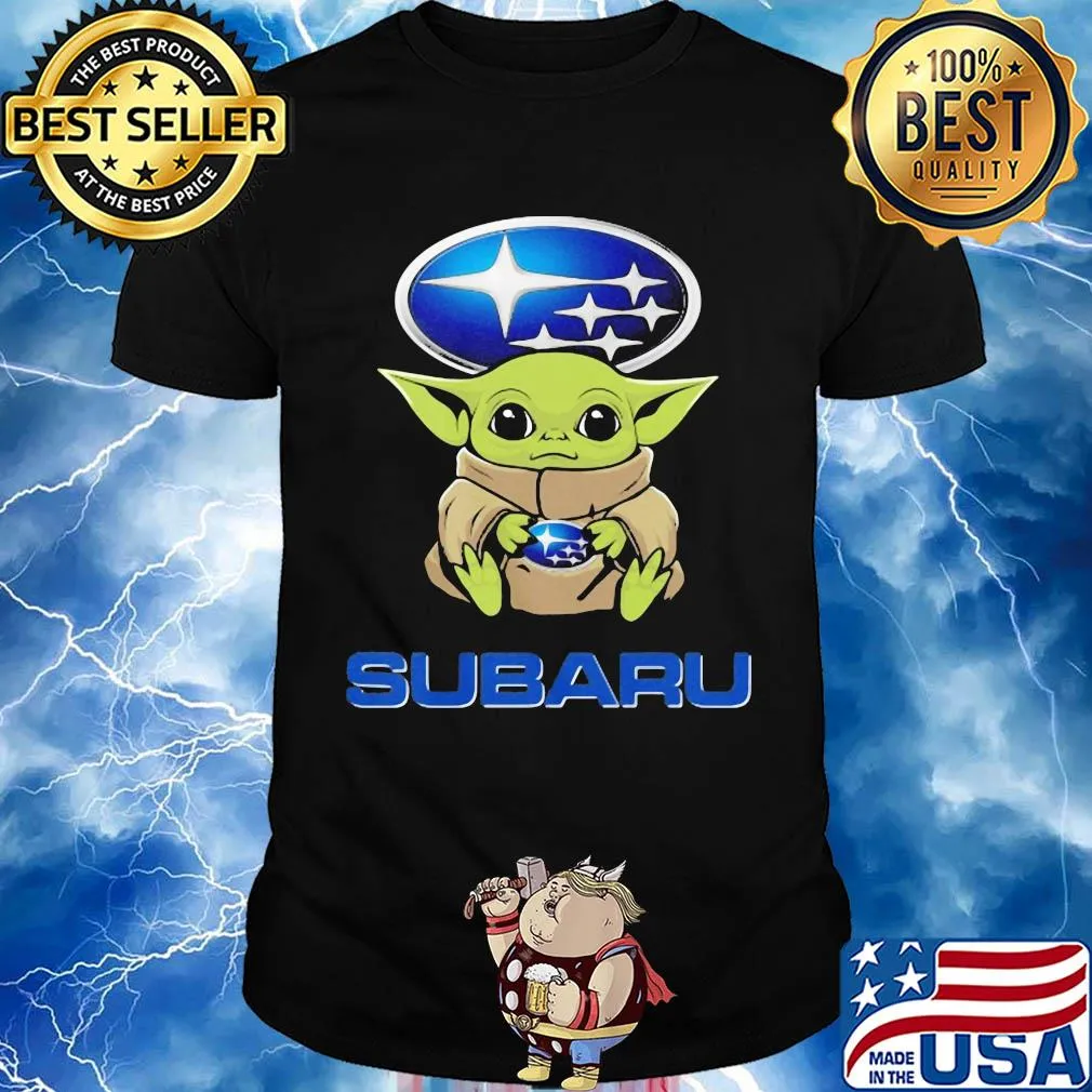 Baby Yoda hug Subaru shirt