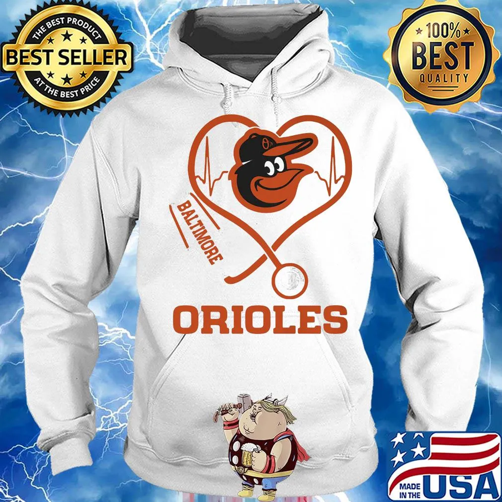 Baltimore orioles baseball stethoscope heart s Hoodie