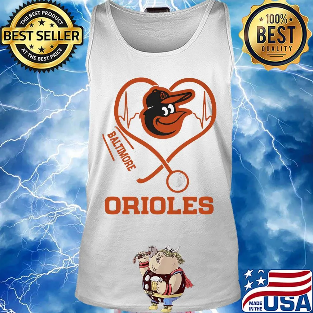 Baltimore orioles baseball stethoscope heart s Tank top