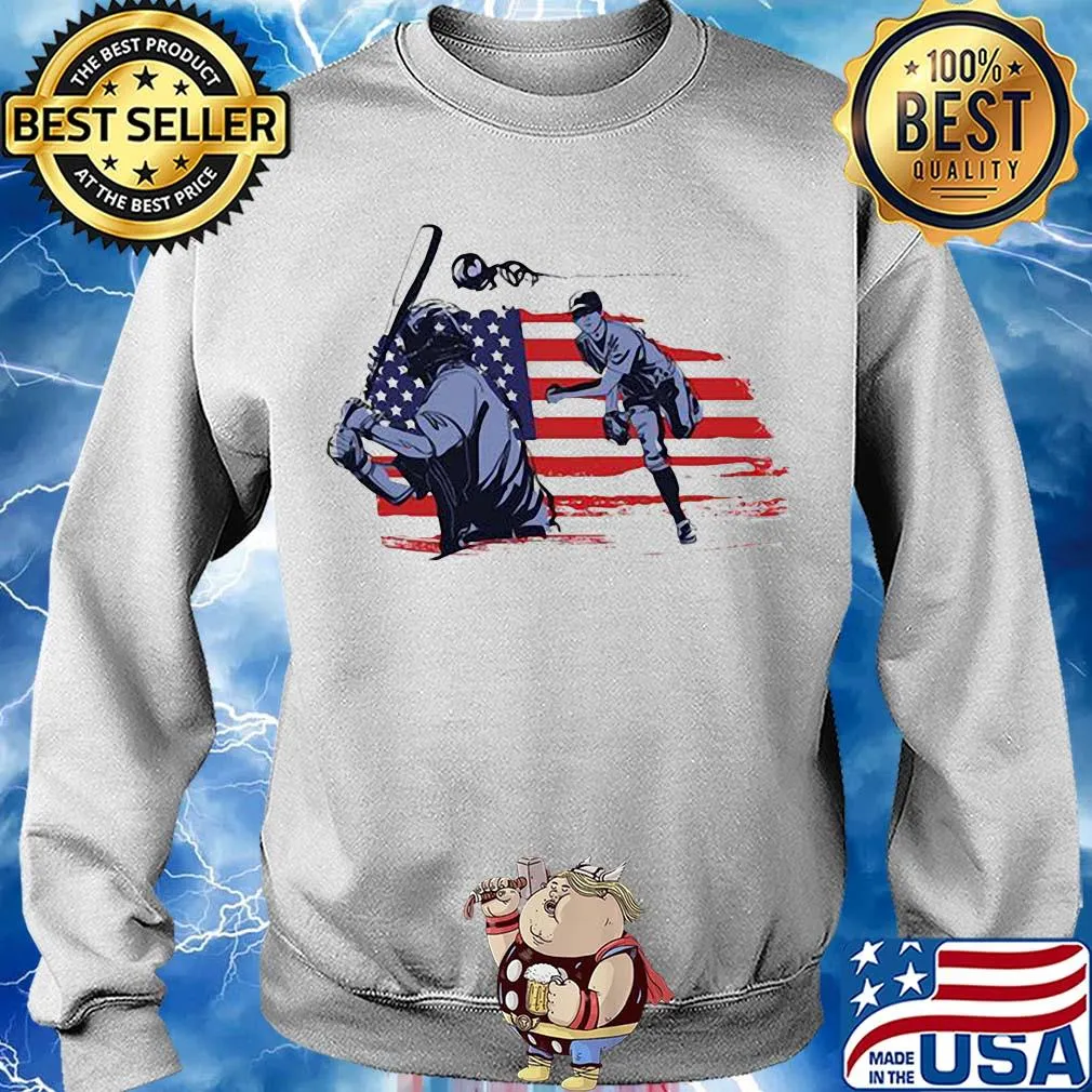 Baseball American flag veteran Independence Day s Sweater