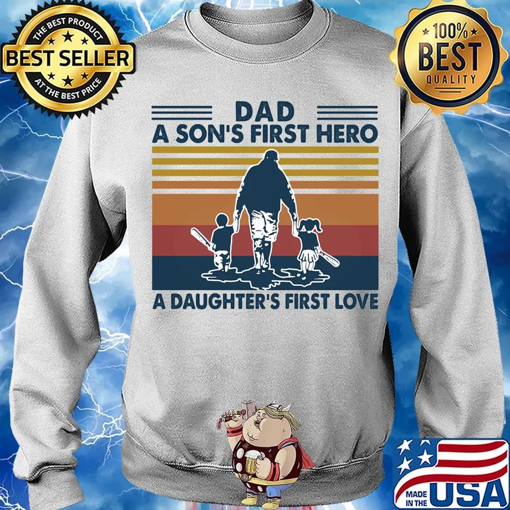 Baseball dad a son's first hero a daughter's first love vintage s Sweater