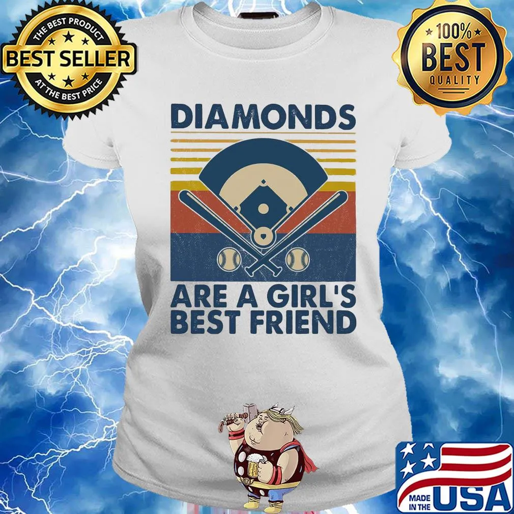 Baseball diamonds are a girl's best friends vintage s Ladies tee